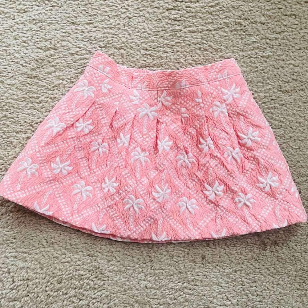 Think Pink Palm Tree Textured Skirt